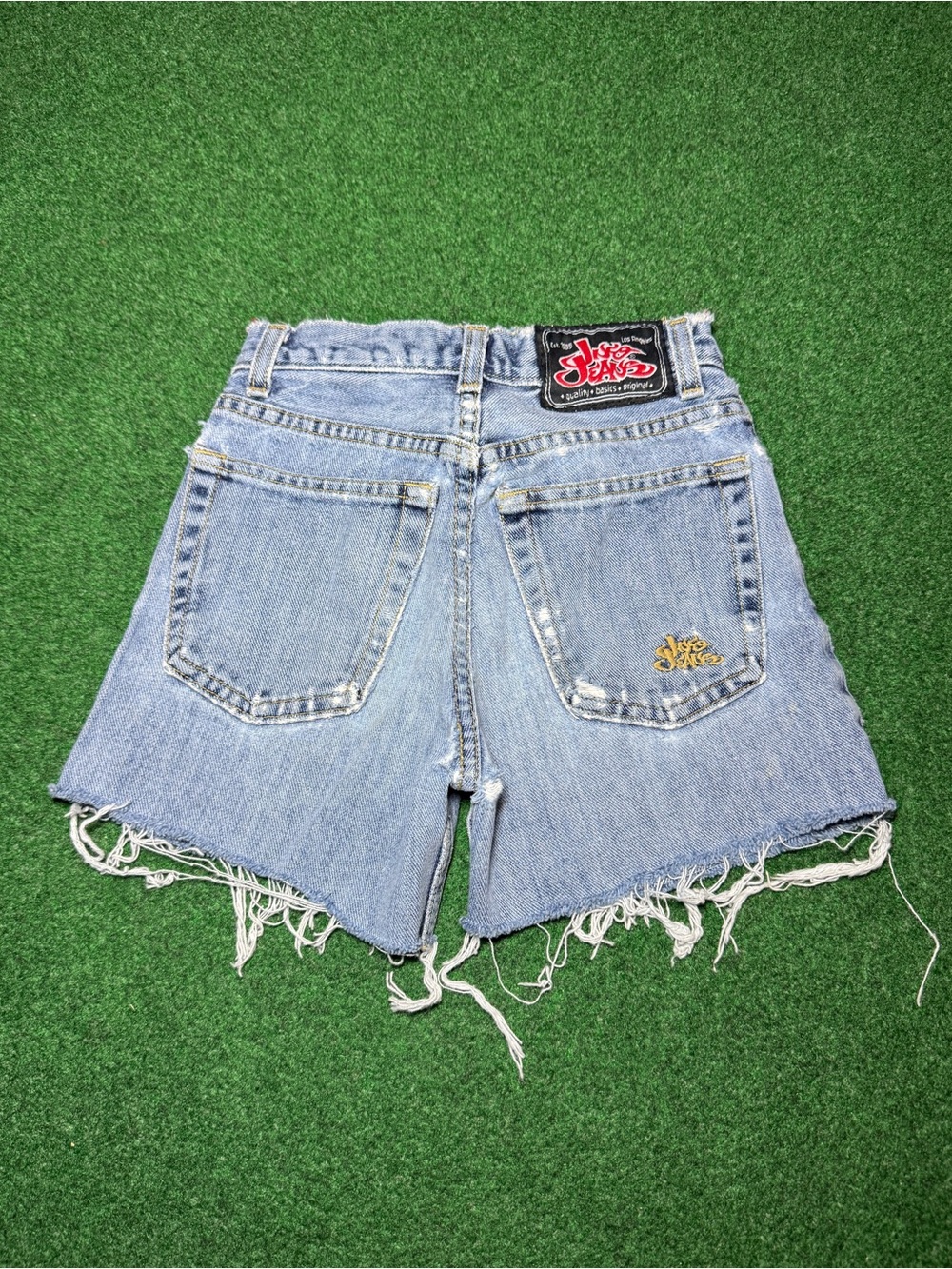 Jnco Jeans Shorts Vintage 90s Boys 10 Cutoff Grunge 22 5” Jorts Embroidered